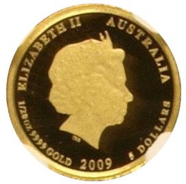 2009 5 Dollars – Elizabeth II (4th Portrait – Australian Kookaburra – Gold Set)