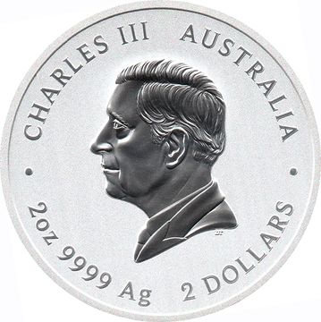 2 Dollars – Charles III (1st Portrait – Year of the Snake; Silver)