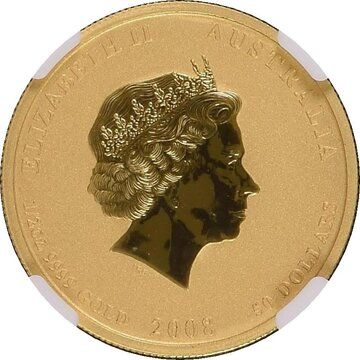 2008 50 Dollars – Elizabeth II (4th Portrait – Year of the Mouse – Gold Bullion Coin)