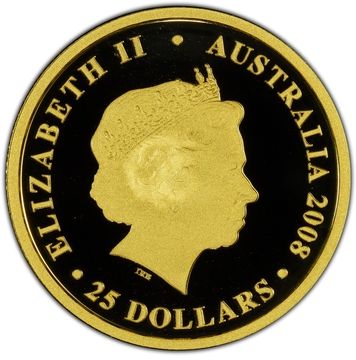 2008 25 Dollars – Elizabeth II (4th Portrait – 90th Anniversary End of WWI)