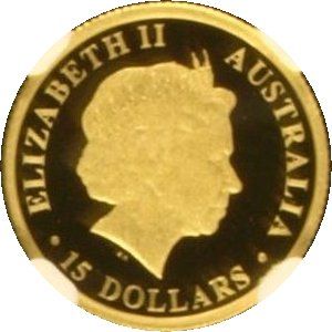 2009 15 Dollars – Elizabeth II (4th Portrait – Brolga – Gold Proof)