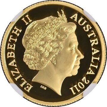 2011 10 Dollars – Elizabeth II (4th Portrait – Kangaroo – Gold Proof)