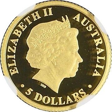 2012 5 Dollars – Elizabeth II (4th Portrait – Discover Australia – Kookaburra)