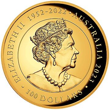 2023 100 Dollars – Elizabeth II (6th Portrait; In the name of – Australian Gold Swan – High Relief Proof)