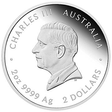 2 Dollars – Charles III (1st Portrait – Koala – Silver Proof Ultra High Relief)