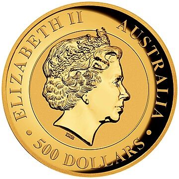 2016-2017 500 Dollars – Elizabeth II (4th Portrait – Australian Wedge-Tailed Eagle – Gold Proof High Relief)