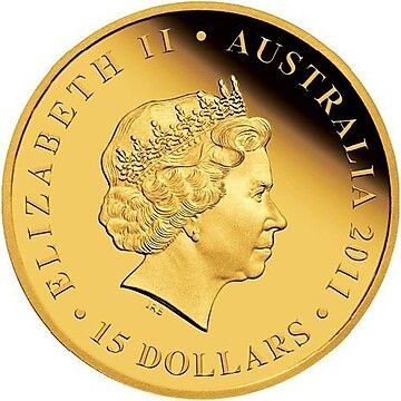 2011 15 Dollars – Elizabeth II (4th Portrait – Koala – Gold Proof)