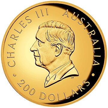2024 200 Dollars – Charles III (1st Portrait – Australian Kangaroo – Gold Proof High Relief)