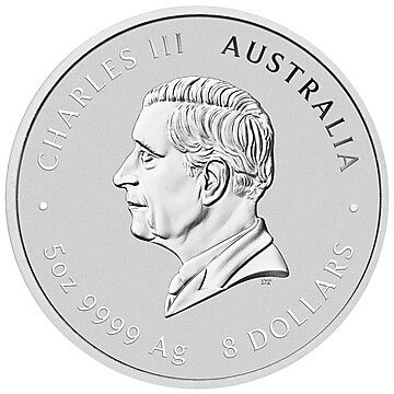 8 Dollars – Charles III (1st Portrait – Year of the Snake – Silver)