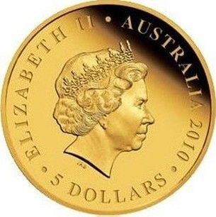 2010 5 Dollars – Elizabeth II (4th Portrait – Australian Koala – Gold Proof)