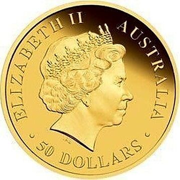 2010 50 Dollars – Elizabeth II (4th Portrait – Frilled Neck Lizard – Gold Bullion Coin)