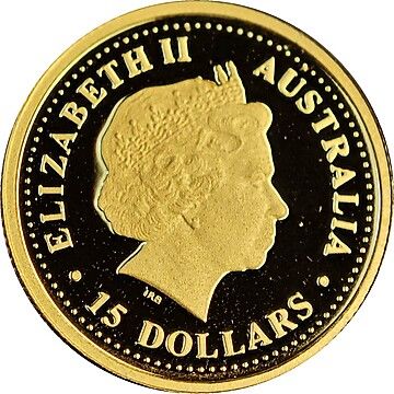 2007 15 Dollars – Elizabeth II (4th Portrait – Echidna – Gold Proof)