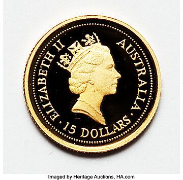 1996 15 Dollars – Elizabeth II (3rd Portrait – The Australian Nugget – Prospector Privy)