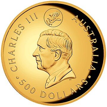 2024 500 Dollars – Charles III (1st Portrait – Australian Wedge-Tailed Eagle – Proof High Relief)