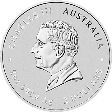 2 Dollars – Charles III (1st Portrait – Year of the Horse – Silver)