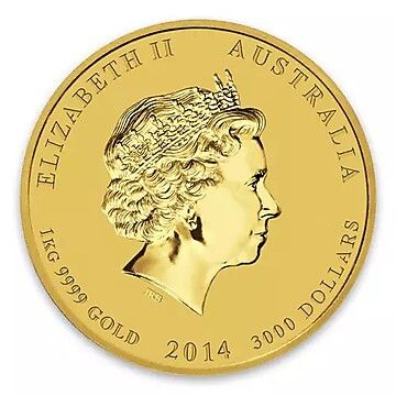 2014 3000 Dollars – Elizabeth II (4th Portrait – Year of the Horse – Gold Bullion Coin)
