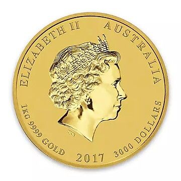 2017 3000 Dollars – Elizabeth II (4th Portrait – Year of the Rooster – Gold Bullion Coin)
