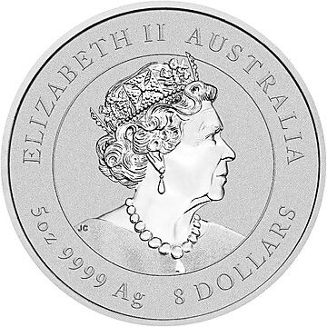 8 Dollars – Elizabeth II (6th Portrait – Year of the Ox – Silver Bullion)