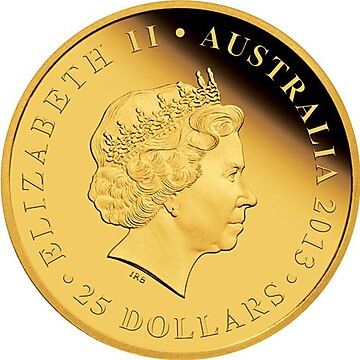 2013 25 Dollars – Elizabeth II (4th Portrait – Captain Cook)