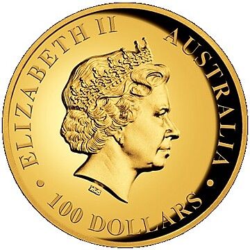 2016 100 Dollars – Elizabeth II (4th Portrait – Kangaroo – Gold Proof High Relief)