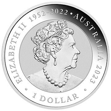 1 Dollar – Elizabeth II (6th Portrait; In the name of – Australian Silver Swan – Coloured)