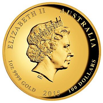 2015 100 Dollars – Elizabeth II (4th Portrait – Year of the Goat – Gold Proof High Relief)