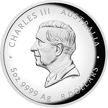 8 Dollars – Charles III (1st Portrait – Year of the Horse – Silver Proof High Relief)