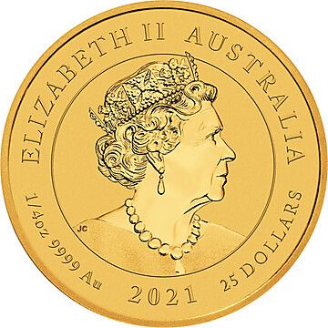 2021 25 Dollars – Elizabeth II (6th Portrait – Australian Platypus – Gold Bullion Coin)