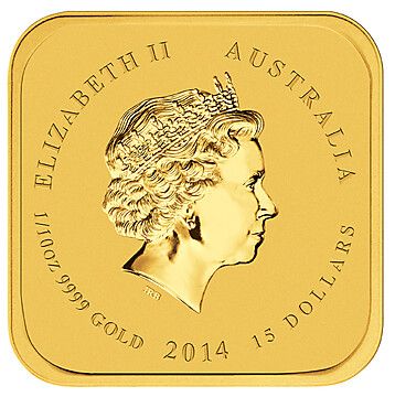 2014 15 Dollars – Elizabeth II (4th Portrait – Year of the Horse – “Cloud Stepper” – Gold)