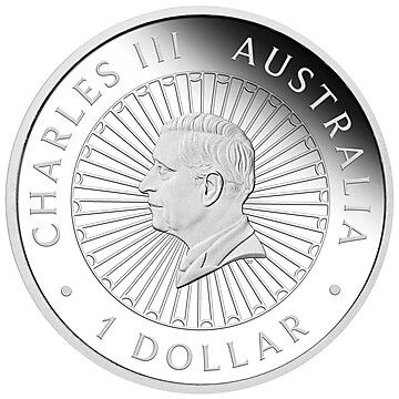 1 Dollar – Charles III (1st Portrait – Wonders of Australia – Silver Proof Opal)