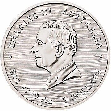 2 Dollars – Charles III (1st Portrait – Dragon – Silver Piedfort)