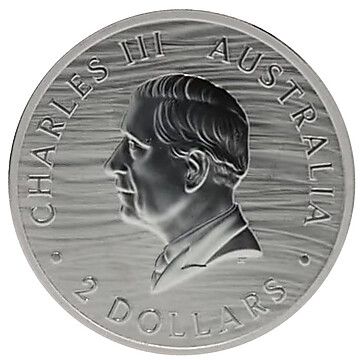 2 Dollars – Charles III (1st Portrait – Southern Right Whale; Silver Piedfort)