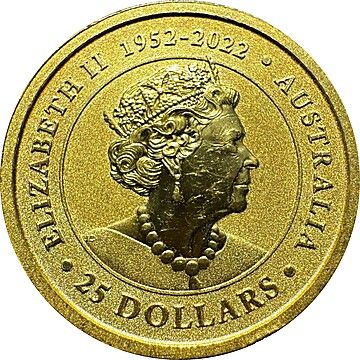 2023 25 Dollars – Elizabeth II (6th Portrait; In the name of – Australian Wildlife – Gold)