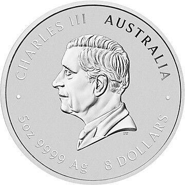 8 Dollars – Charles III (1st Portrait – Year of the Horse – Silver Coloured)