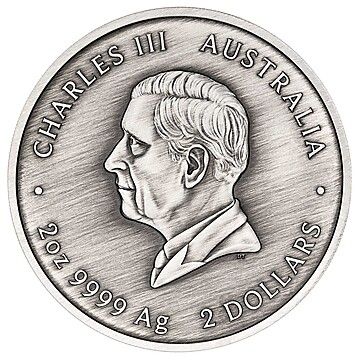 2 Dollars – Charles III (1st Portrait – Turtle Yaunati – Coloured Antiqued)