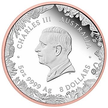8 Dollars – Charles III (1st Portrait – Outback Kangaroo – Double Gilded Silver Proof)
