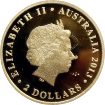 2013 2 Dollars – Elizabeth II (4th Portrait – Mini Koala; Gold Bullion Coin)