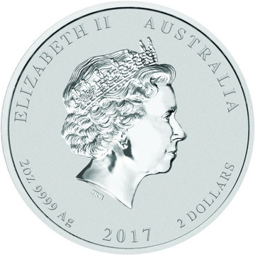 2 Dollars – Elizabeth II (4th Portrait – Year of the Rooster – Silver Bullion Coin)