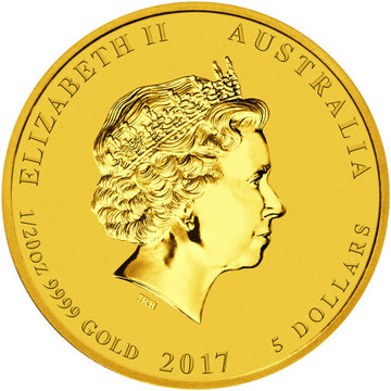 2017 5 Dollars – Elizabeth II (4th Portrait – Year of the Rooster – Gold Bullion Coin)
