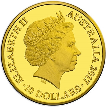 2017 10 Dollars – Elizabeth II (4th Portrait – Year of the Rooster – Gold Proof)