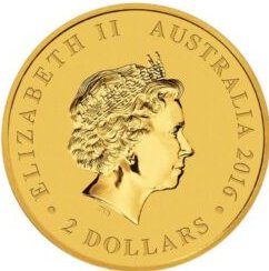 2016 2 Dollars – Elizabeth II (4th Portrait – Mini Roo – Gold Bullion Coin)